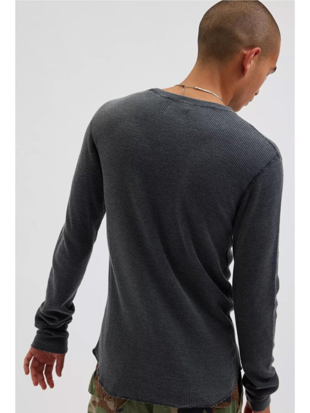 BDG Urban Outfitters Baselayer Thermal Long Sleeve Tee - Grey - XL - Picture 3 of 15